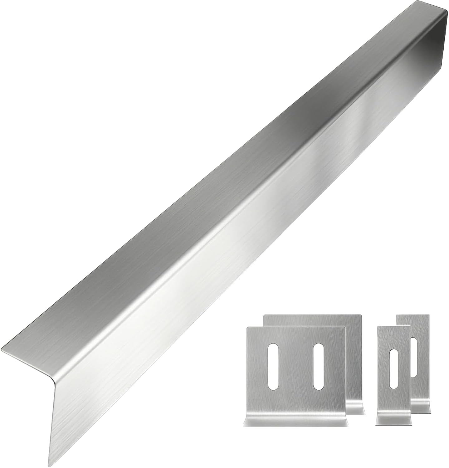 30" Slide-In Range Rear Filler Kit, Stainless Steel Stove Gap Filler Behind Range, Adjustable 1" or 2.25" Backguard Trim Kit, Easy Install Backsplash Gap Cover Compatible with 30" Ranges,Silver