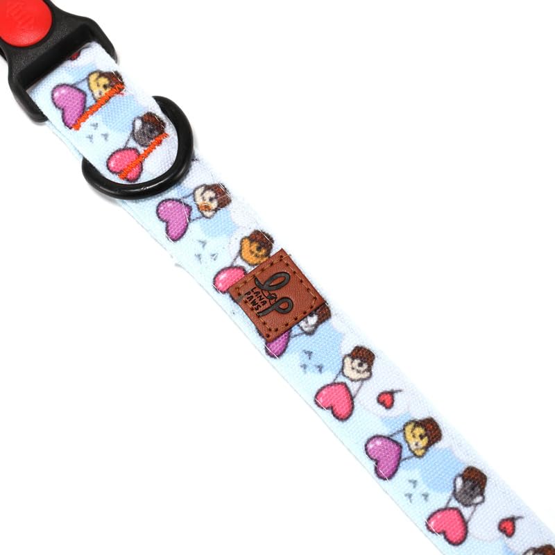 Image of Lana Paws Polycotton Love Ride Skin-Friendly, Fabric Dog Collar Belt, Medium, Adult Indies, Beagles, Cocker Spaniels & Similar, 18 x 1 inch