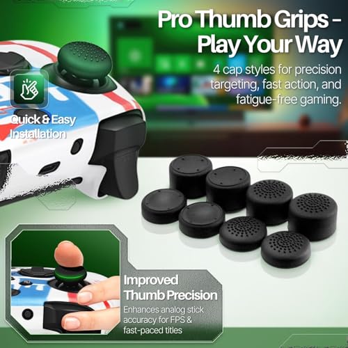 Image of TNP Silicone Case Cover for Xbox Series X /S Controller Skin Shell + 8 Pro Thumb Grips Set (Paint) Ergonomic Textured Grip Dust Protector Compatible with New Xbox Series S X Controller Accessories