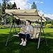 NSdawali Swing Seat Replacement Cover for Outdoor Patio Swing 3 Seater 600D Upgraded Thicken Oxford Waterproof Fabric Porch Swing Chair Cushion Covers (Beige, 58.3x19.5x19.5 inches)