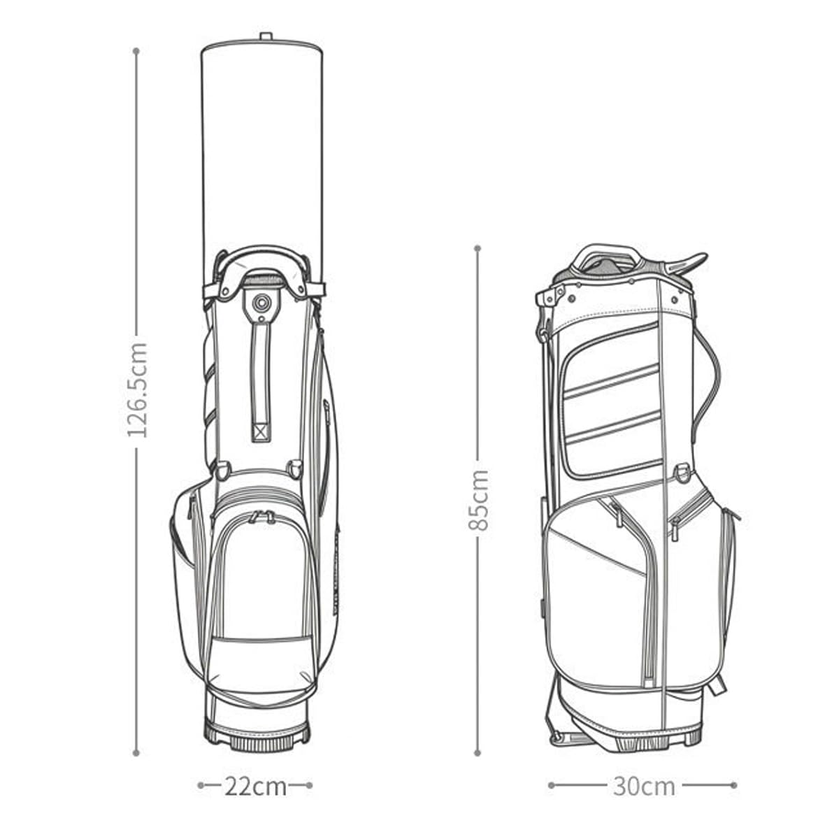 LANGWEI Golf-Standbag, Hochwertiges, Leichtes Golfbag Aus Mikrofaserleder Mit Ständer, 7-Fach Unterteiltes Schlägerbag Mit Gepolstertem Doppelgurt Für Die Driving Range