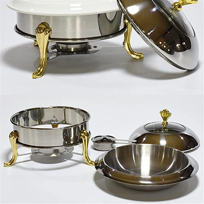 Hot Pot Buffet Plate Food Tray Warmer Tempered Glass lid hot Pot Pot Rack Steel hot Pot Set,
