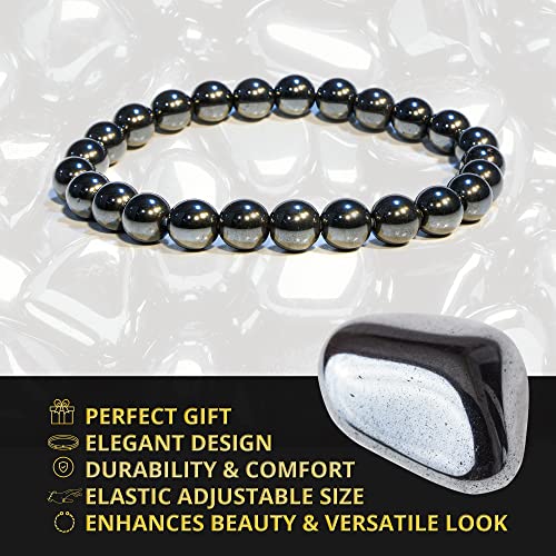 Image of ANAYA AGATE Healing Crystal Bracelet for Women and Men - 8mm Round Beaded Bracelet for Men and Women - Unisex Stretchy Gemstone Bracelet for Healing and Protection