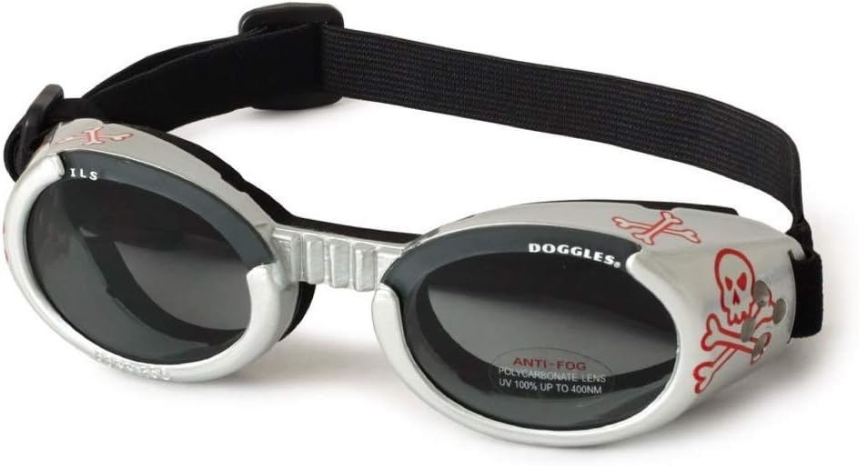 Doggles ILS Dog Goggle sunglasses with Skull and Crossbones / Smoke Lens Extra Small