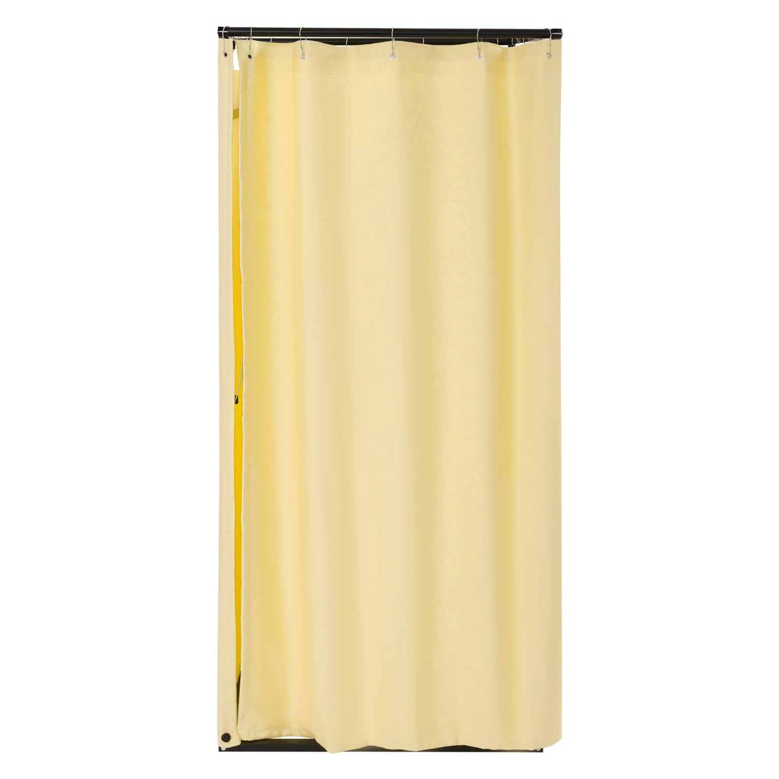 OUKANING Spogliatoio mobile con borsa per il trasporto, spazio di prova montabile per negozio di abbigliamento, casa, camera da letto, studio fotografico, con tenda e ganci, in canapa + ferro, 85 x