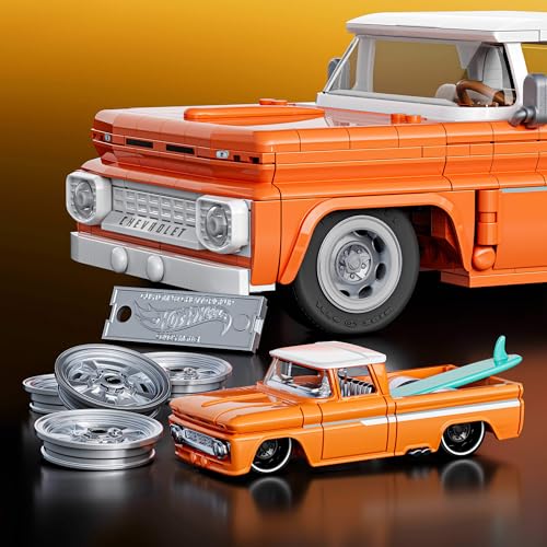 Mattel Brick Shop Hot Wheels Elite Series Building Set, Custom '62 Chevy Pickup with 858 Pieces, Realistic Details and Custom Decals, for Adult Collectors and Kids from 10 Years, JFT20 by Mattel Brick Shop - Image 5