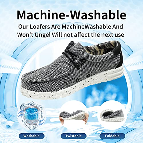 Image of JSWEI Men's Machine-Washable Summer Loafers Lace Up Casual Slip-On Shoes Lightweight Comfortable Soft Sole WalkingTraveling, Beach, Gifts for Men Shoes Loafers Stretch