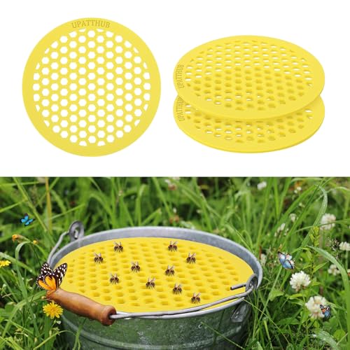 UPATTHUB Bee Watering Station Cup for Watering Bees - 2 Pack EVA Foam Floating Bee Waterer, Butterfly Watering Station & Bee Bath for Outdoor Garden Decor (7.87 Inch)