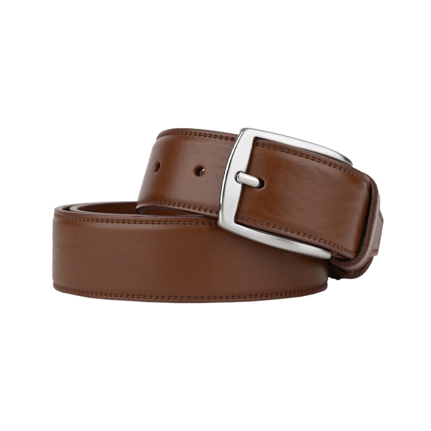 Conte Massimo Cintura Uomo in Vero Cuoio Pezzo Unico, Made in Italy, Fibbia Nickel Free, Accorciabile, Alta 3,5 cm Con Scatola