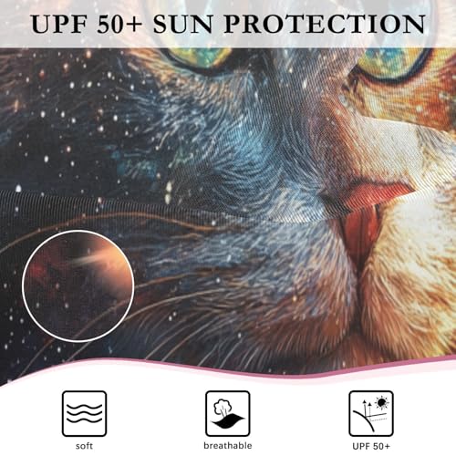 CaTaKu Girls One Piece Swimsuit Cat Galaxy Toddler Bathing Suit Long Sleeve UPF 50+ Rash Guard Swimwear 3-12Y4