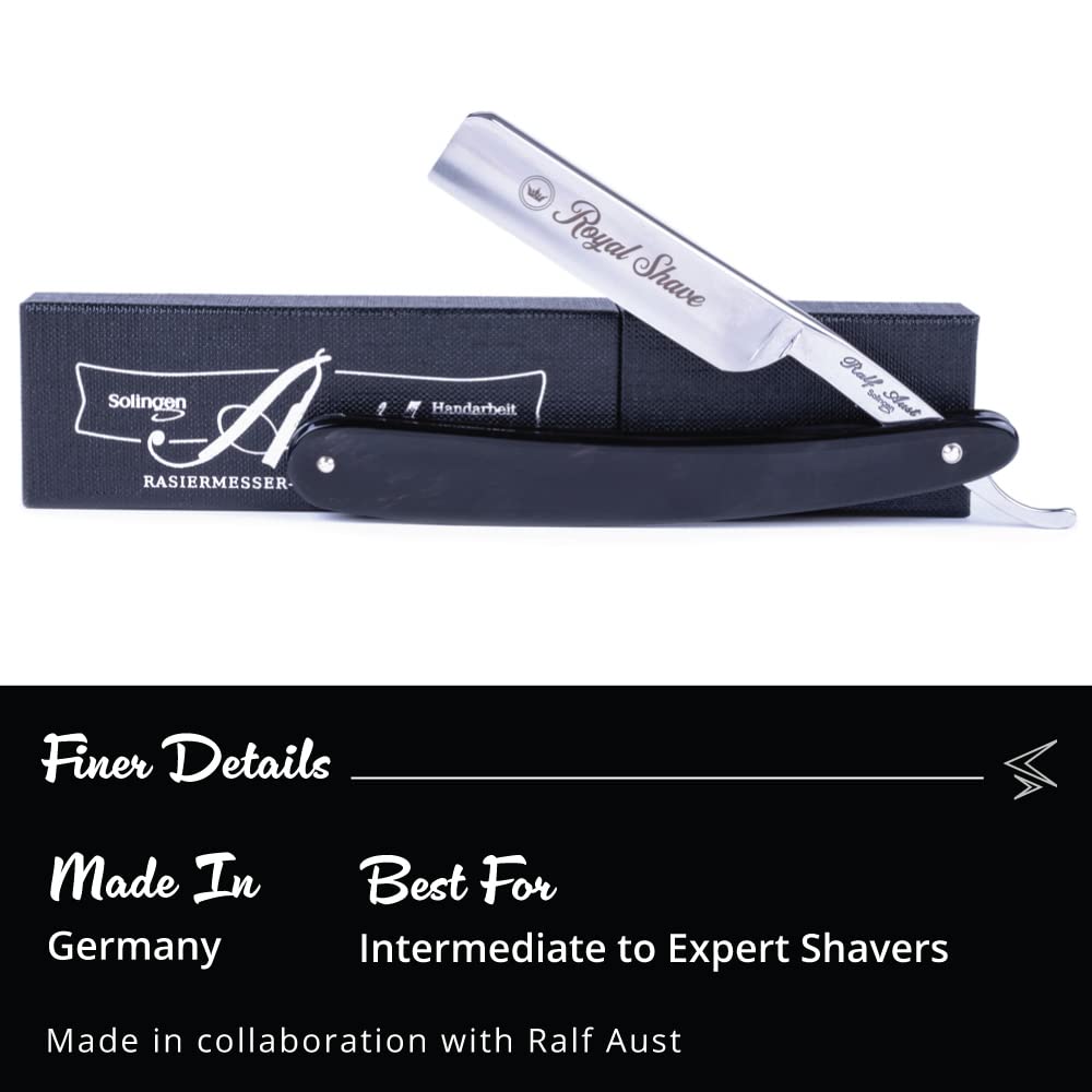 5/8” Straight Razor Full Hollow Square Point Special Carbon Steel, Shave Ready Handmade Classic Wet Shaving Straight Razor (MADE IN GERMANY) Genuine Horn