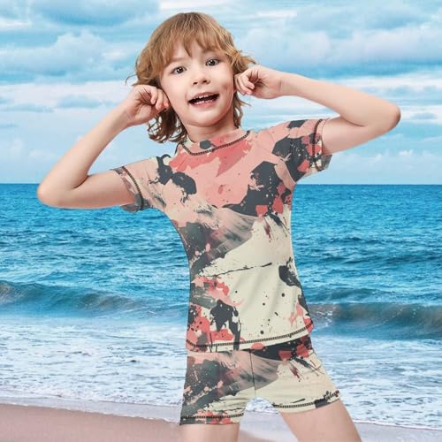 Pink Camouflage MilitaryChildren's Casual Swimsuit Set - Simple and Versatile10-12Y（150cm）3