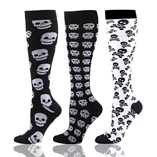 HLTPRO Compression Socks for Women & Men Circulation - 3 Pack Knee High Socks for Nurses, Running, Travel, Pregnancy