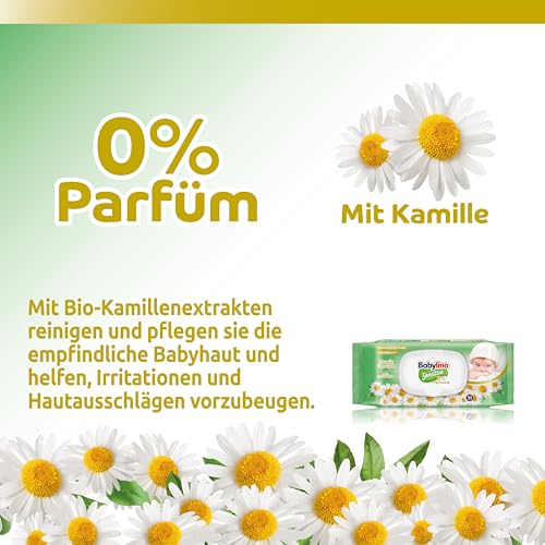 Babylino Sensitive Baby Tücher 0% Duft, 98% natürliche Formel, die den pH-Wert der Haut wiederherstellt, 3 Packungen mit Frischeverschluss… – Ansicht 3