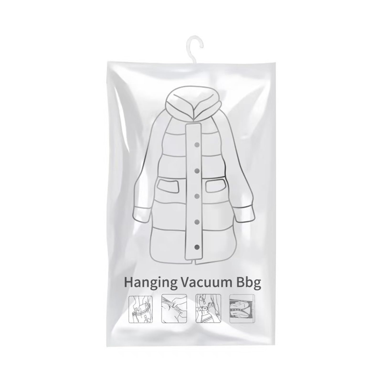 Bolsa de vacío colgante for guardar ropa, reutilizable, ahorra espacio y con perchas