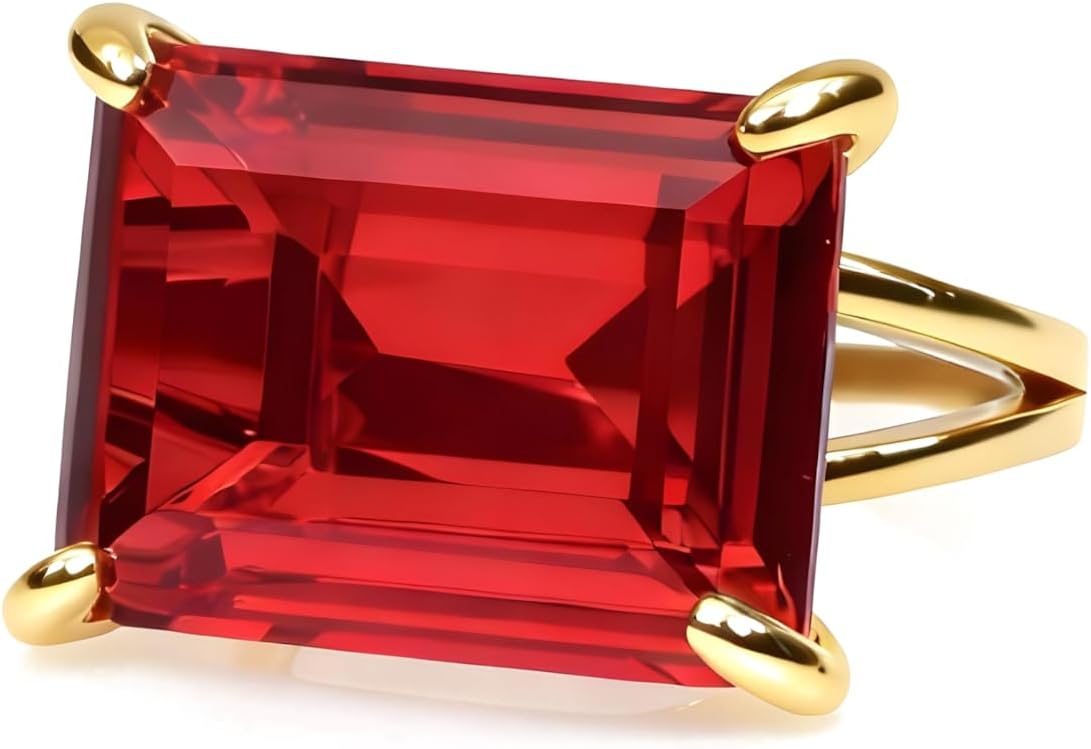 14k Gold Filled Ruby Ring - Bold Cocktail Rings, Statement Rings, July Birthstone Rings - Handmade Jewelry Ruby Anniversary Jewelry, Birthday Present for Her