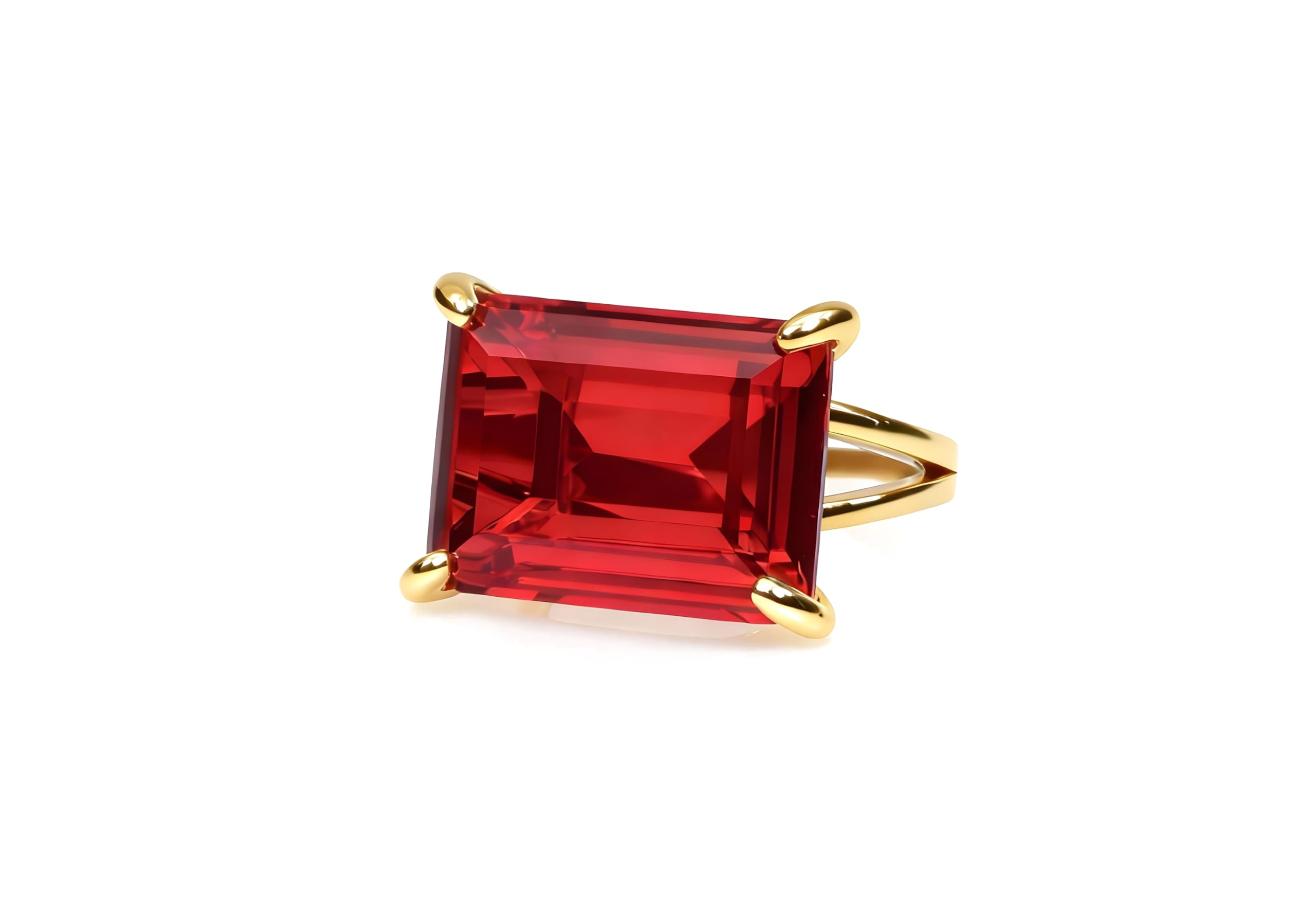 Bague en or 14k remplie de rubis : bague de déclaration durable - 9