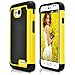 LG L70 Case, LG Optimus Exceed 2 Case, MagicMobile® [Dual Armor Series] Hybrid Impact Resistant LG L70 Shockproof Tough Case Hard Plastic Silicone Protective Cover for LG Optimus Realm [Black/Yellow]
