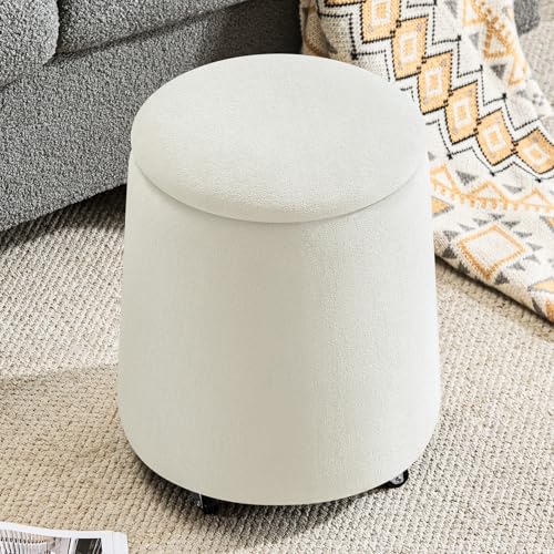 Hellove Puff Almacenaje Bouclé Redondo