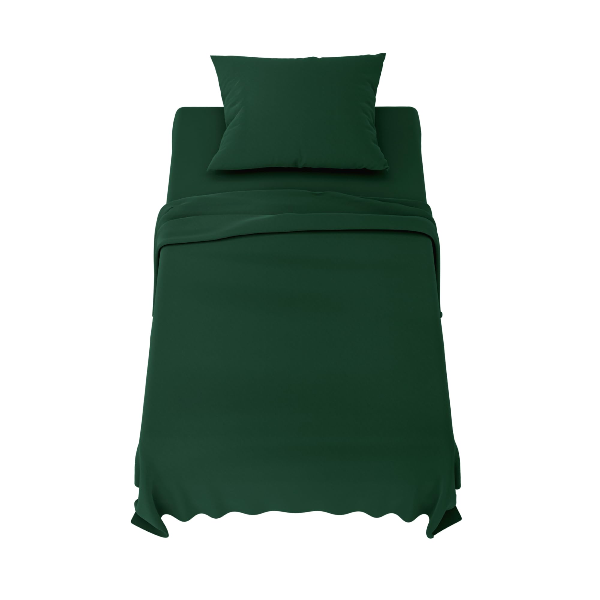 Dreamzie Lenzuola Letto Singolo 90x190 cm - Completo Lenzuola 3 Pezzi in Microfibre - Lenzuolo con Angoli - Lenzuola Sopra - 1 Federa 50x80 - Lenzuola Letto Singolo 90x190cm Verde