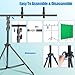 6.5×8.5FT Portable T-Shape Backdrop Stand Support Kit, Adjustable Heavy Duty Photo Background Stand with 6 Spring Clamps Sandbag Carry Bag for Wedding Party Photography Banner