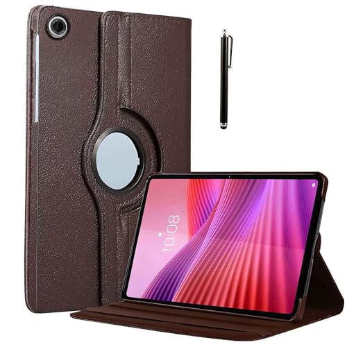 Image of ProElite Cover for Lenovo Tab 10.1 inch 2025, 360 Rotatable Smart Flip Case Cover for Lenovo Tab 10.1 inch 2025 Tablet with Stylus Pen, Brown