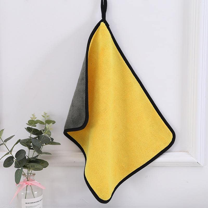 Image of Auto Hub Heavy Microfiber Cloth 500 GSM (Size 60cm x 40cm) /Pack of 1,for Car Cleaning and Detailing, Double Sided, Extra Thick Plush Microfiber Cloth Lint-Free, Color:- Yellow