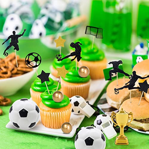 Lukinuo 29Pcs Soccer Cake Topper Soccer Ball Player Cake Decorations Soccer Figurine Soccer Birthday Cake Decoration For Men Boy Soccer Sport Theme Birthday Party Suppplies #TOP3