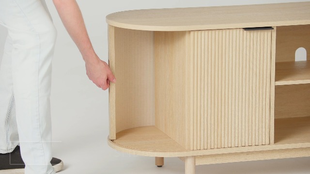 Amazon.com: Walker Edison Chloe Curved Reeded TV Stand, Sliding