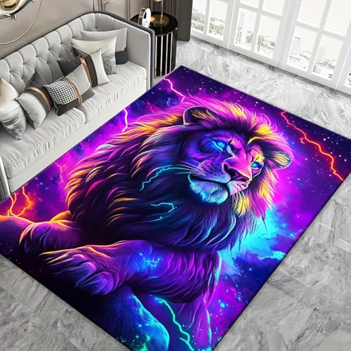 Tapis lion antidérapant grand format pour couloir