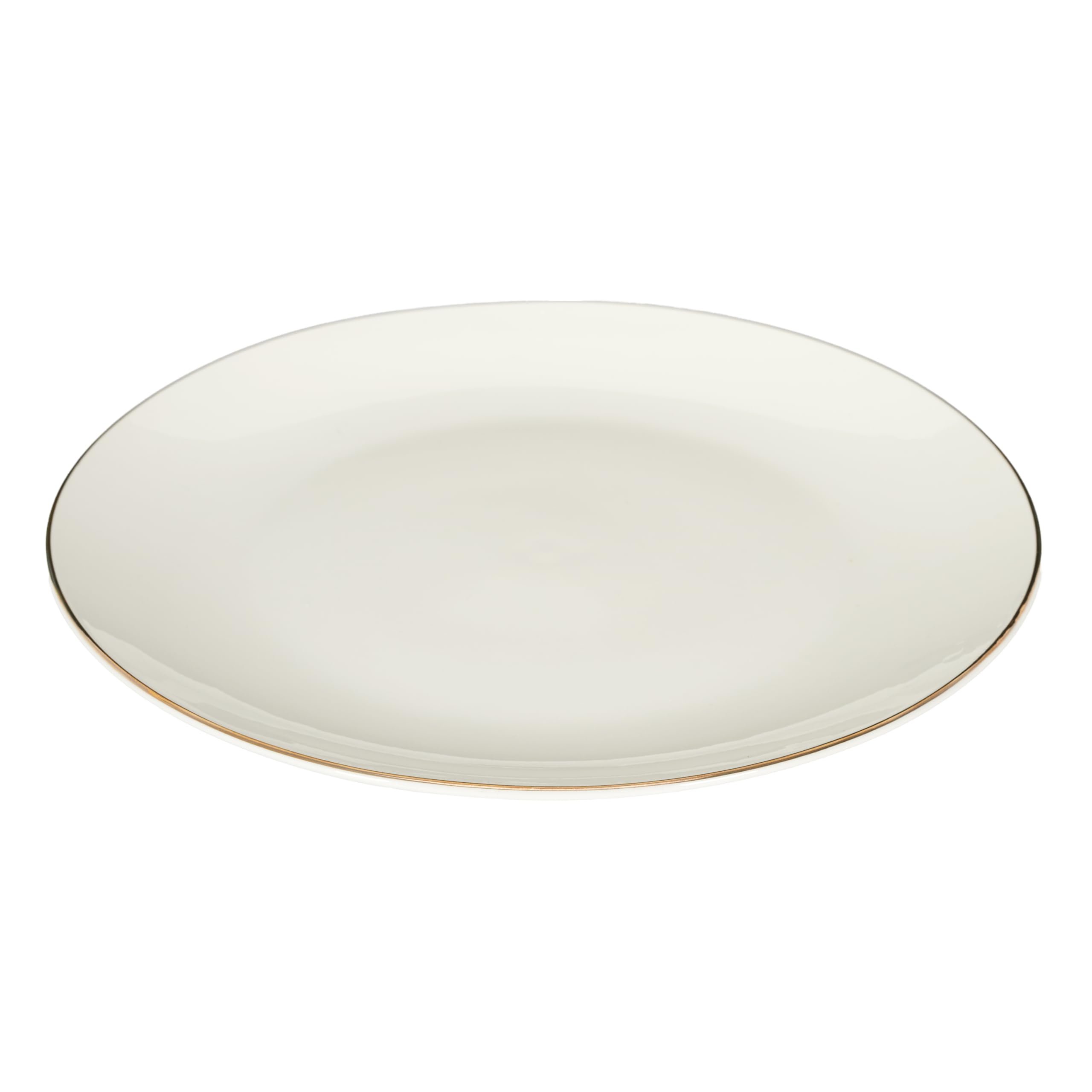 HOME DECO FACTORY - KA0539 Juego de Vajilla de Porcelana 12 Piezas - Diseño Elegante con Borde Dorado - Vajilla Versátil - Apta para Lavavajillas - Blanco 12 Pcs