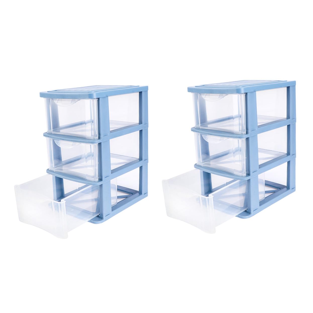 DOITOOL 2 Stück Pp Aufbewahrungsbox mit Schublade Dreilagiges Design Staubdicht Organizer für Schlafzimmer und Zuhause zum Organisieren von Schreibwaren
