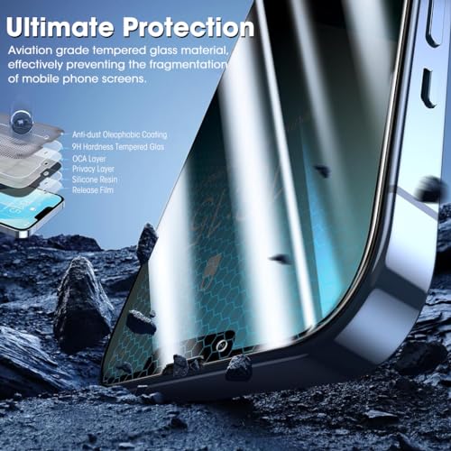 Image of ZORBES 2 Packs Edge to Edge Privacy Screen Protector for iPhone 14 Plus 6.7 /13 Pro Max'' HD Tempered Glass Screen Protector Anti-glare Screen Protector for iPhone 14 Plus /iPhone 13 Pro Max