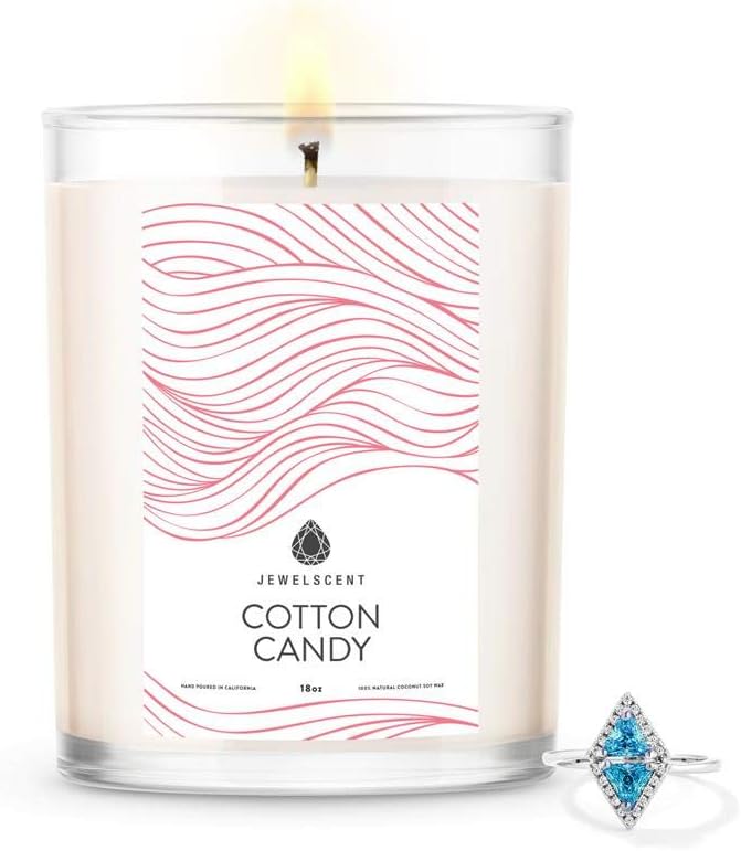 JewelScent Cotton Candy Home Jewelry 18oz Surprise Ring Candle Size 6