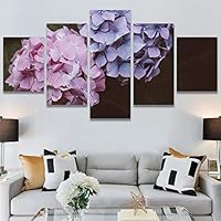 SIGNWIN 5 Panel Canvas Wall Art Purple Petal for Home Decorations Ready to Hang - 60