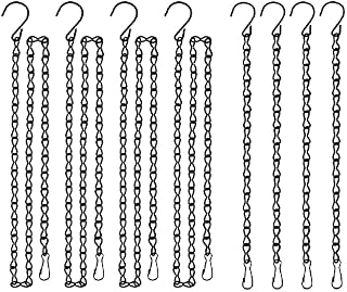 JelyArt Metal Hanging Chain, Plant Hangers Chains Garden Flower Pot Basket Chain with Hook and Clip for Bird Feeders, Planters (DE Chain)