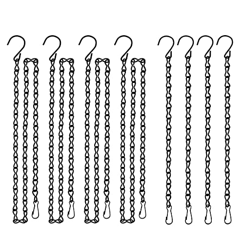 JelyArt 8 Stück Blumenampel Ketten Metall, Blumentopfkette Blumentopf Hängend Blumenampel Haken Metallkette für Blumentöpfe, Vogelkäfig, Pflanzgefäßen, Laternen, Billboard(4Pcs 35cm, 4Pcs13 cm) Cover
