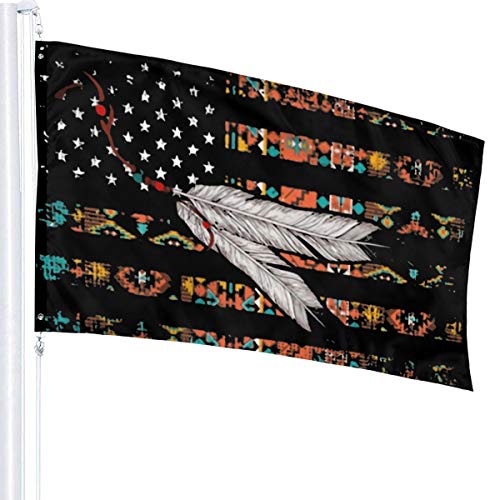 yps The Old Glory American Flag.Native American Flag Flag Resistant 100% Polyester Durable Flag Banner Breeze Flag 3x5ft