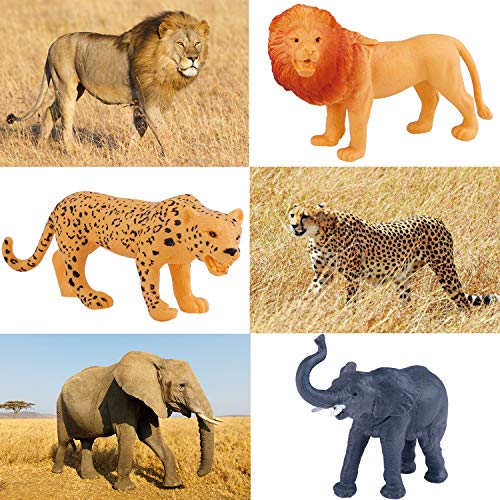 TEPSMIGO Animals Figurines Toys, Realistic Safari Animals Figurines with Play Mat, Large Jungle Animals Playset with Elephant, Giraffe, Lion, Tiger, Gorilla Panda...for Kids Toddlers Age 3+ - Thumbnail 2