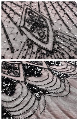Image of Women Evening Dress 1920s Flapper Cocktail Mermaid Plus Size Formal Gown with Long Gloves