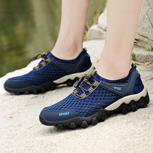Men Summer Mesh Breathable Hiking Shoes Comfortable Walking Shoes Outdoor Travel Shoes Fashion Casual Sneaker Laces Mens4