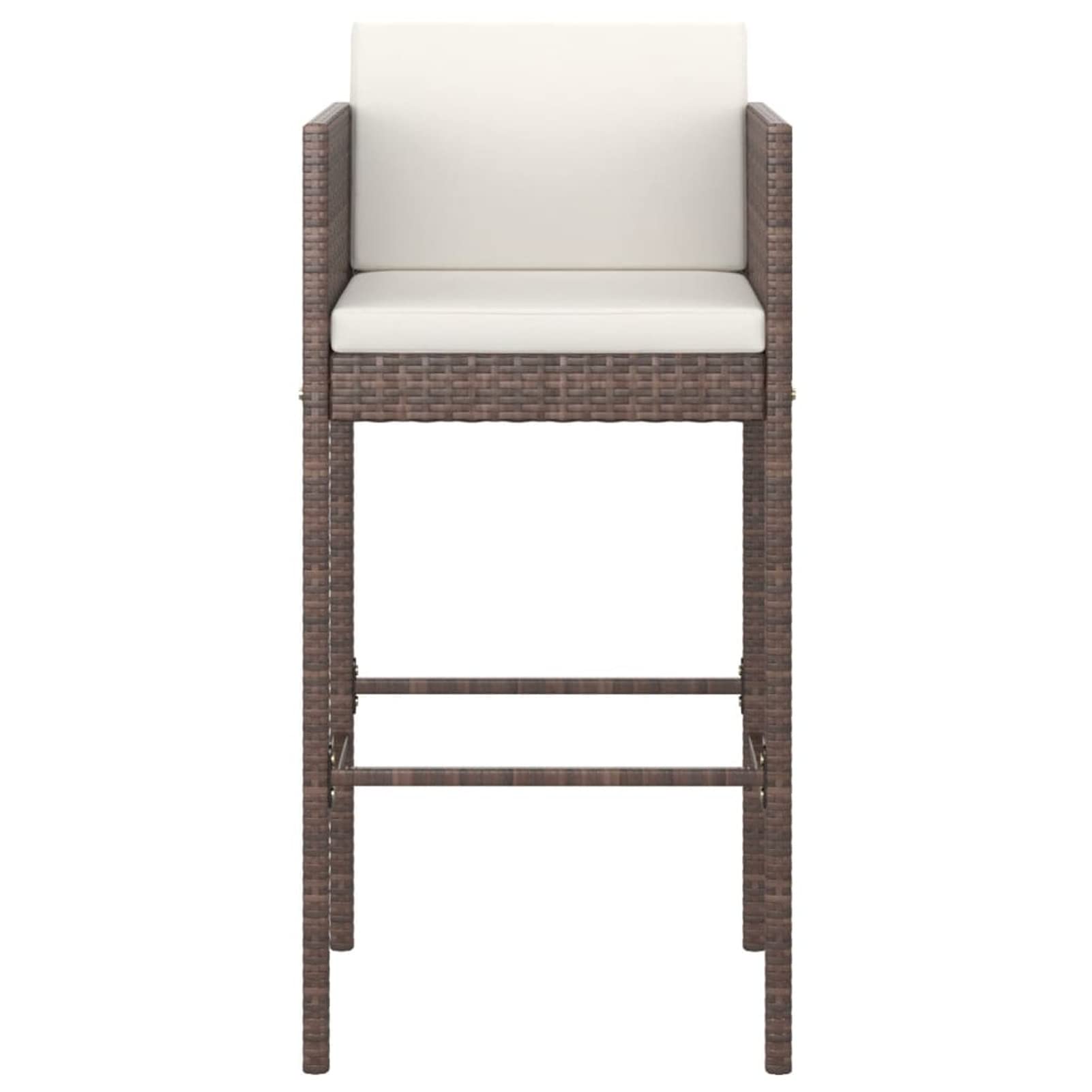 Rantry Set de Bar de jardín 3 Piezas y Cojines ratán sintético marrón Mesa Alta Exterior mesas Altas y taburetes Barra de Bar Exterior Jardin 70 x 70 x 110 cm