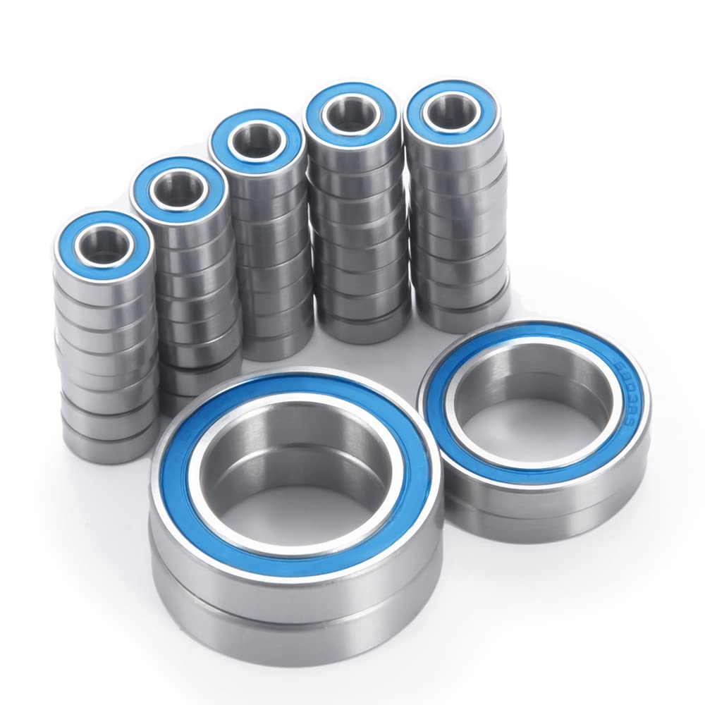 RCHUBAM 44Pcs Metal Ball Bearings Set for 1/10 TRX4 All-Terrain RC Truck Car