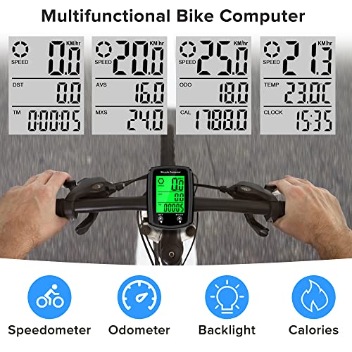 Bike Computer and Bicycle Odometer Wired MPH KM/H Bike