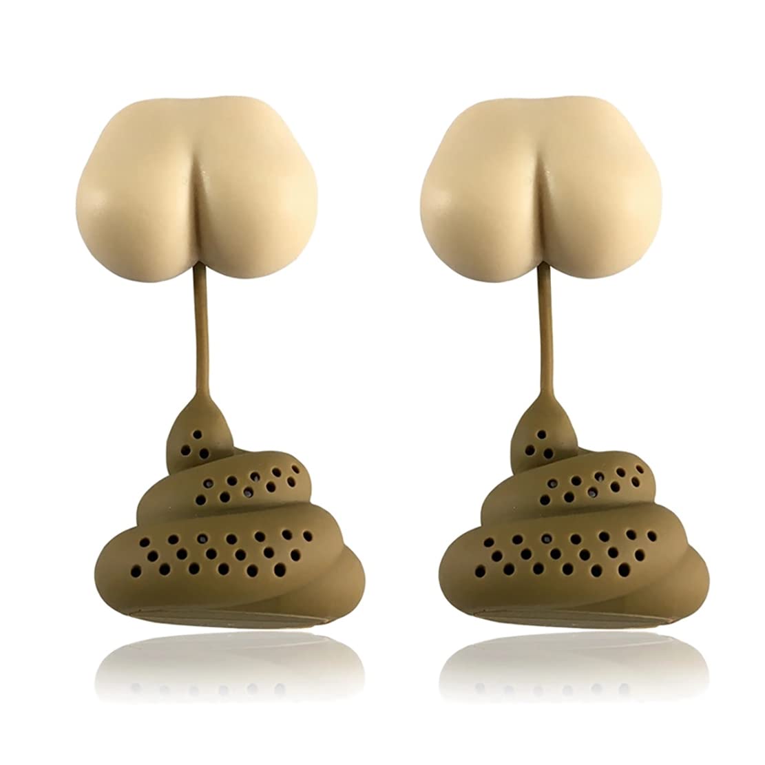 Herklotzn 2 Pezzo Riutilizzabile Silicone Tè Infusore Cacca Forma Divertente Tisana Caffè Filtro Diffusore Colino Accessori A