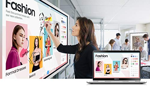 Image of Samsung Flip 2 WM55R 55 Inch Digital Flipchart for Business 4K UHD 3840x2160 with Touch Screen, Wi-Fi, HDMI, USB (LH55WMRWBGCXZA), Light Gray