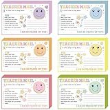 Eersida 60 Pcs Colorful Smile Face Teacher Mail Notes to Parents Classroom Good Behavior Incentive Card Teacher Motivational Postcard to Send Home for Preschool Kindergarten Elementary School Supplies