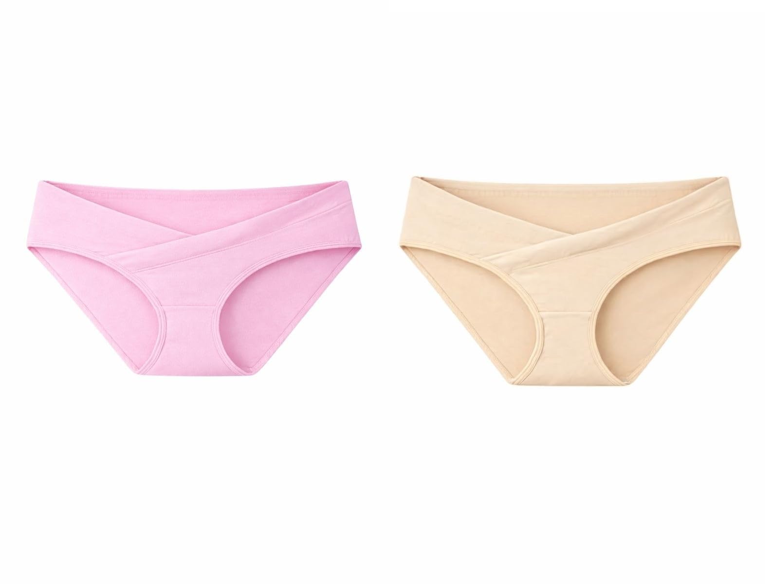 Cotton Maternity Panty, Low Waist Maternity Briefs, Pregnancy Underwear,Maternity Panties, Pregnancy Briefs, Maternity Underwear, No Elastic | Pack of 2 (Pink & Skin)-image-37