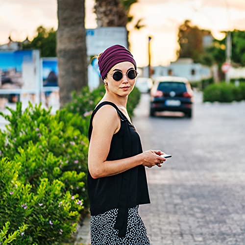 Image of DRESHOW 4 Pack Turban Headbands for Women Wide Vintage Head Wraps Knotted Cute Hair Band Accessories