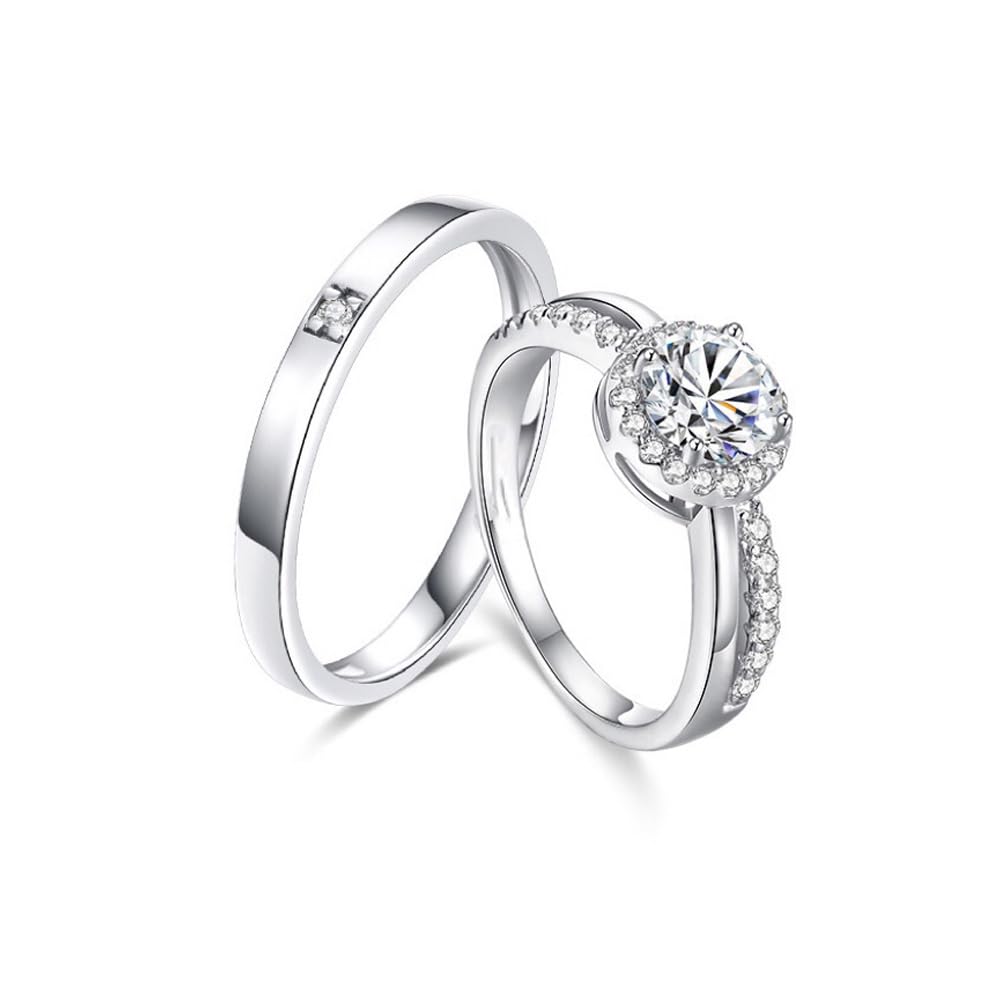 Anello Fidanzamento Carbonio Con Diamante Naturale E Zirconi – Unisex, Fatto In Germania